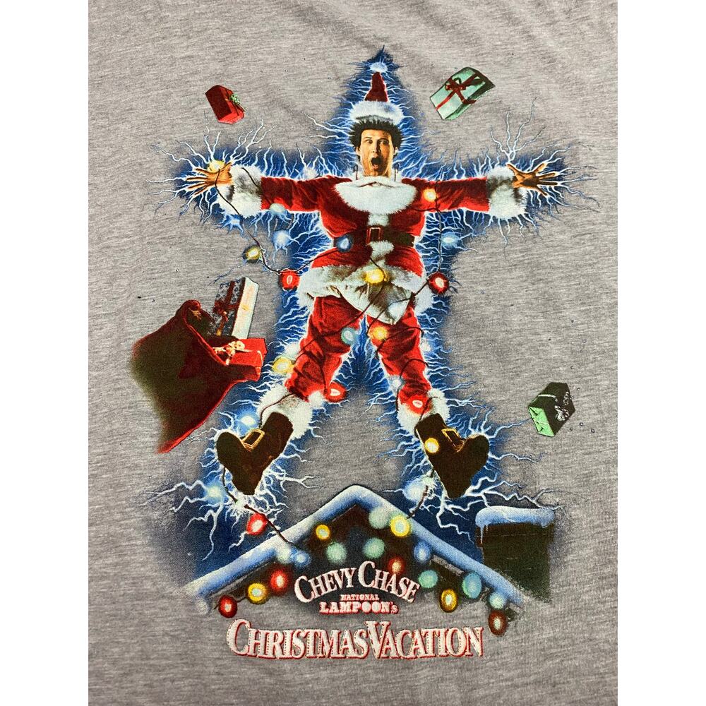 Christmas Vacation T-Shirt – Gray – Electrocution Santa Graphic Size 4XLT